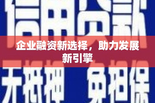 蕉城企业融资新选择，助力发展新引擎