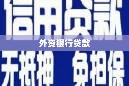 蕉城外资银行贷款