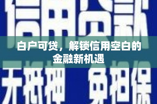 蕉城白户可贷，解锁信用空白的金融新机遇