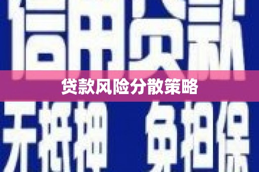 蕉城贷款风险分散策略