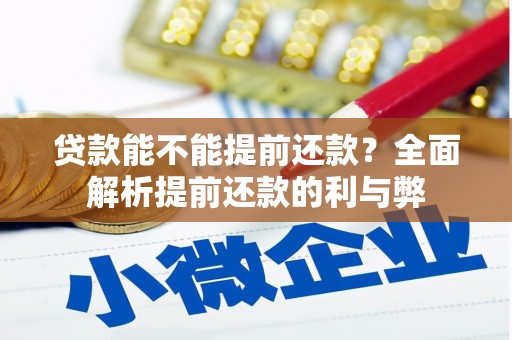 蕉城贷款能不能提前还款？全面解析提前还款的利与弊