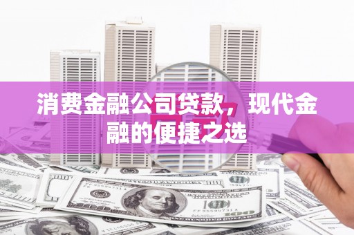 蕉城消费金融公司贷款，现代金融的便捷之选